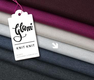 Bio Jacquard Jersey - Knit Knit - weiß/mittelgrau - GLAM - Hamburger Liebe